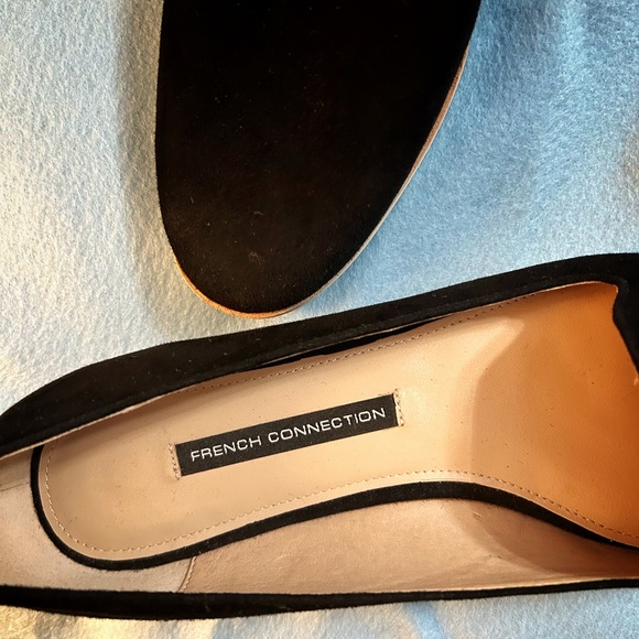 Black Suede French Connection Flat Loafers - Picture 3 of 4